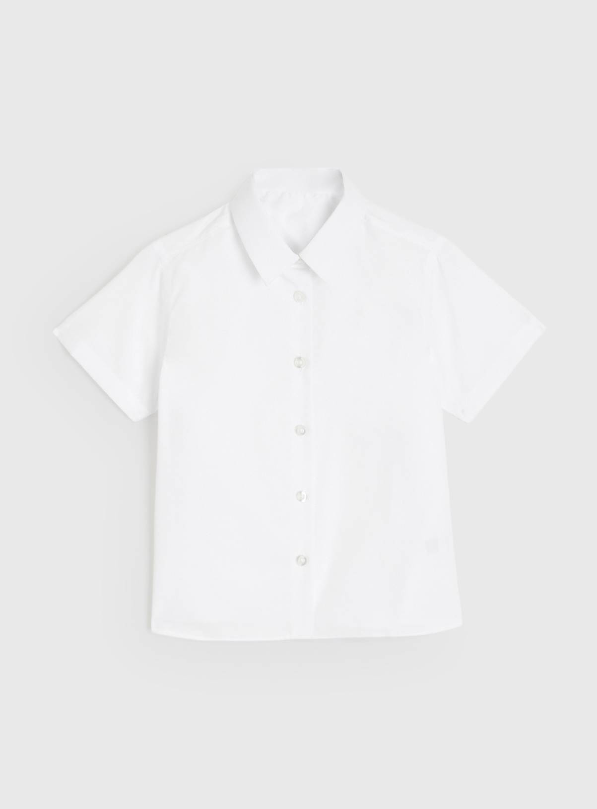 White Non Iron Generous Fit Short Sleeve Shirts 3 Pack 7 years - Image 1