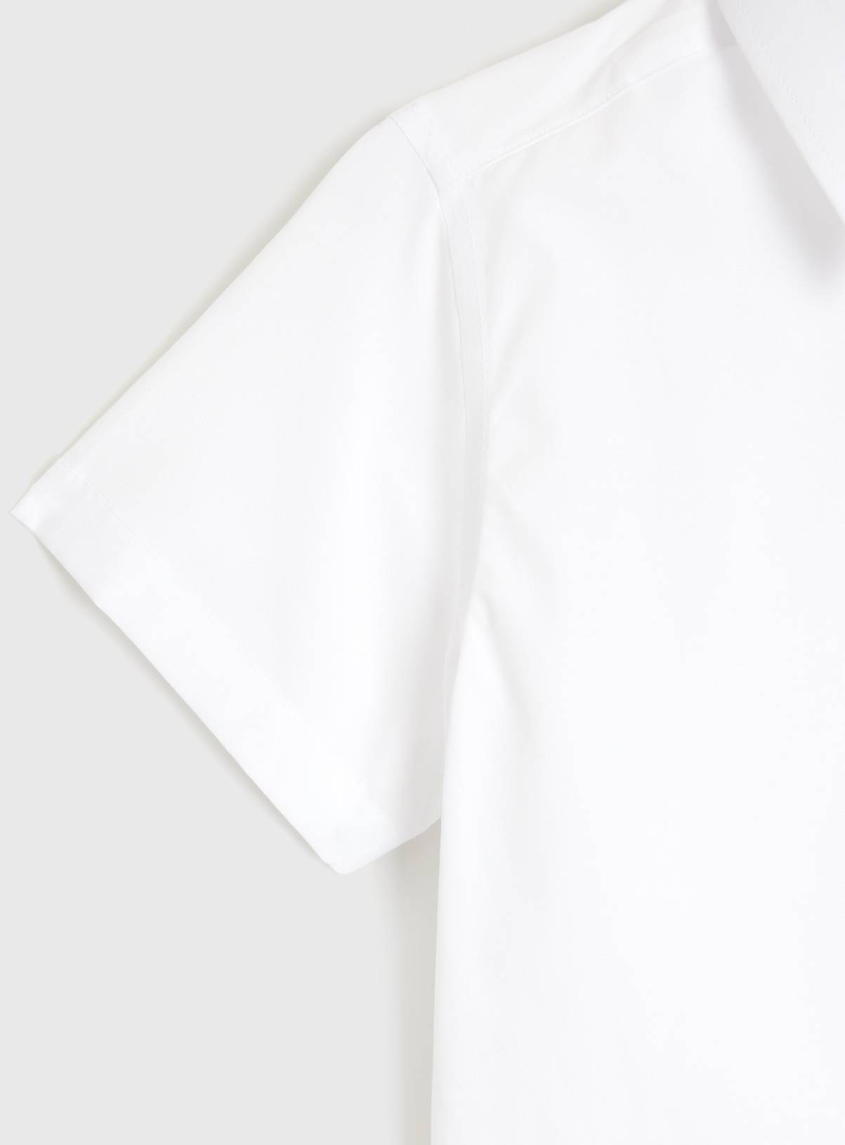 White Non Iron Generous Fit Short Sleeve Shirts 3 Pack 7 years - Image 2