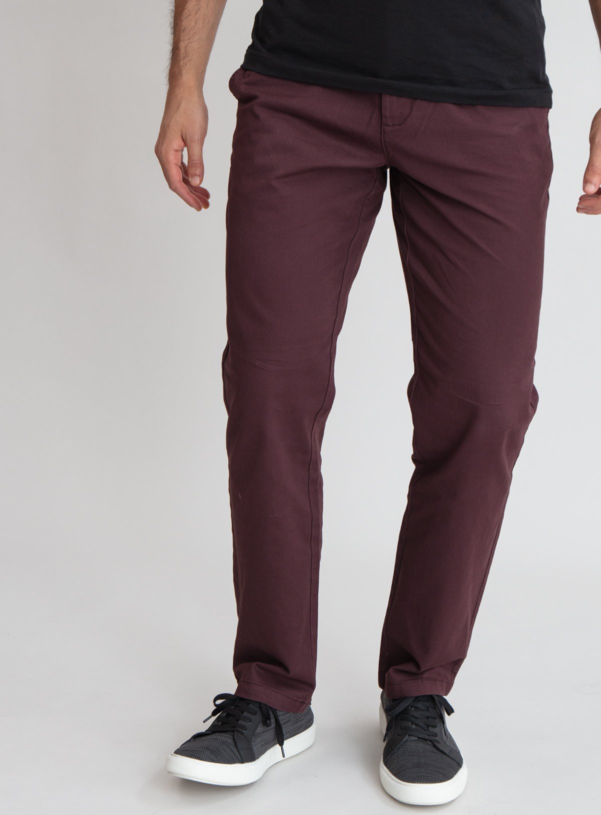 Burgundy Straight Leg Chinos With Stretch Review