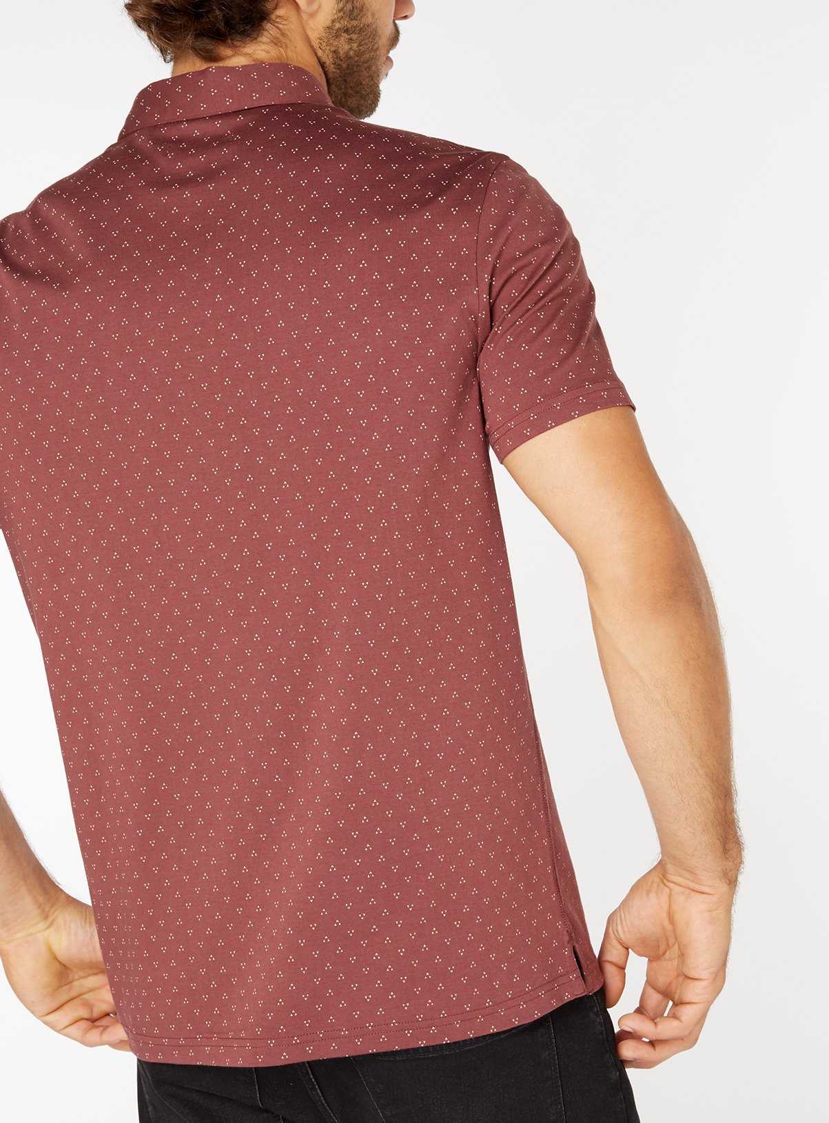 Burgundy Geometric Print Polo Shirt Review