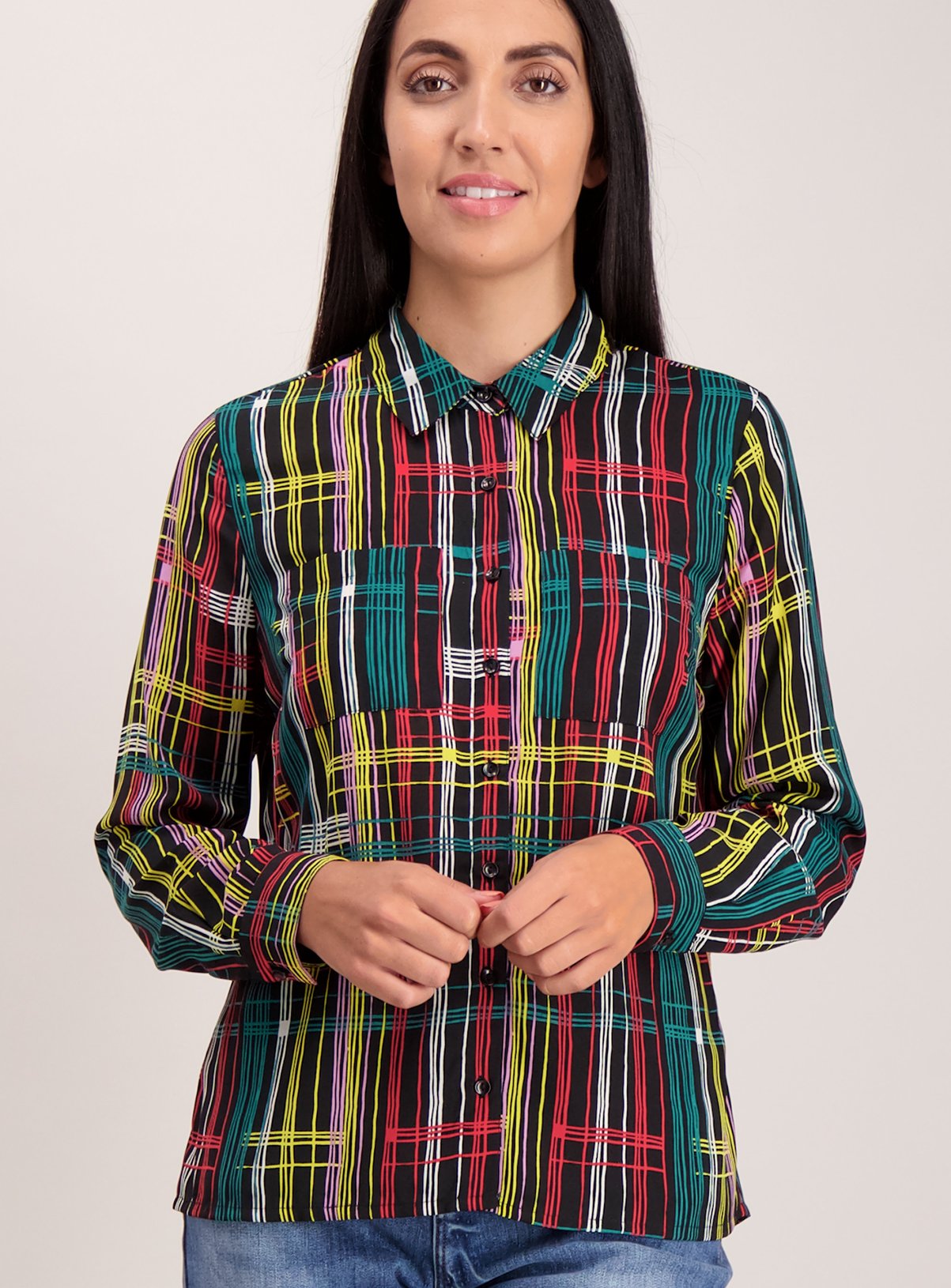 Multicoloured Geometric Print Long Sleeve Shirt Review