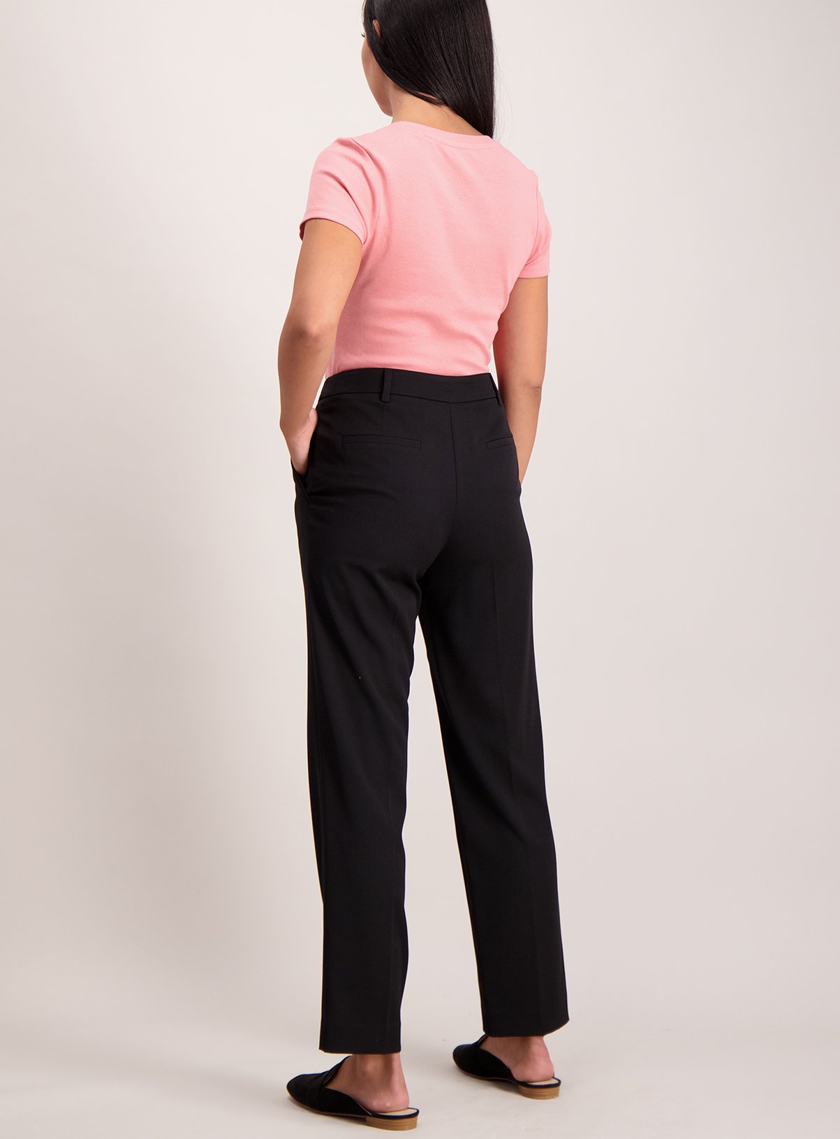 black slim leg stretch trousers