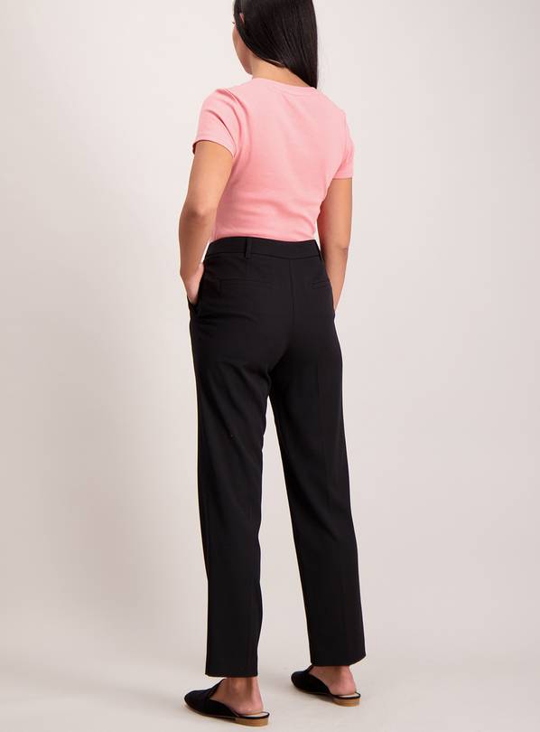 Black slim leg stretch cheap trousers