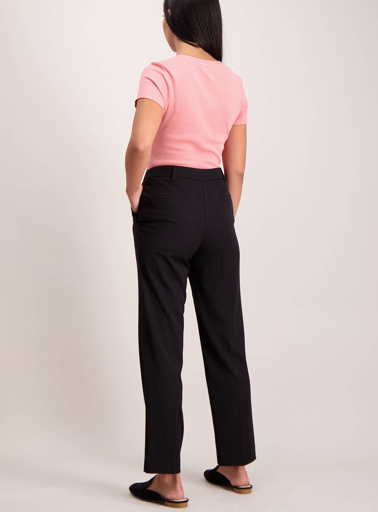 Black Slim Leg Stretch Trousers - 12L - Image 2
