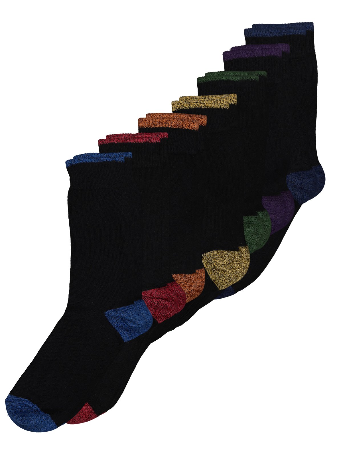 Black Stay Fresh Coloured Heel Socks 7 Pack Review