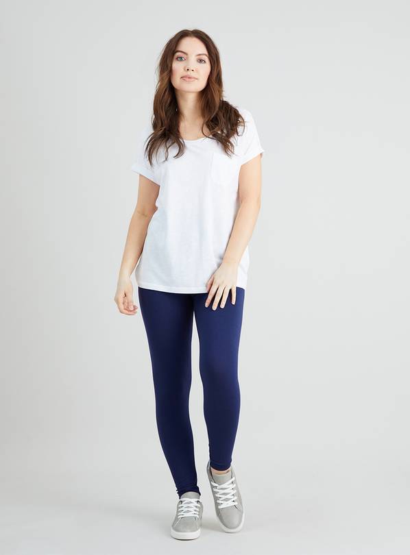 Buy NGT Navy Blue Super Soft Cotton Ankle Length Leggings for