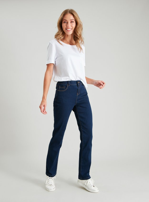 Womens Dark Denim Straight Leg Jeans Tu Clothing