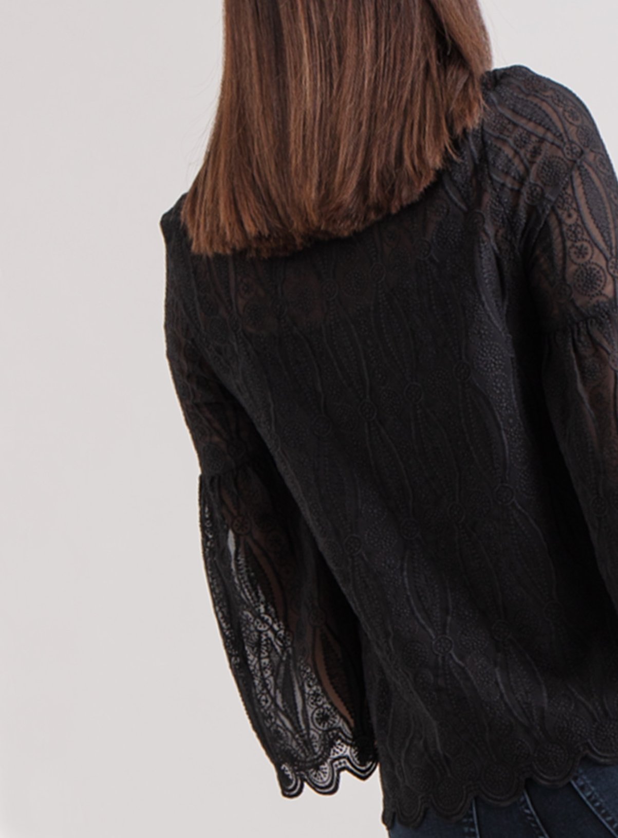 Online Exclusive Black Fluted Sleeve Lace Blouse Review