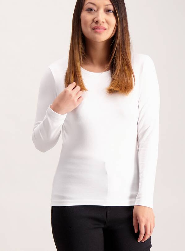 PETITE Online Exclusive White Long Sleeve T-Shirt - 20