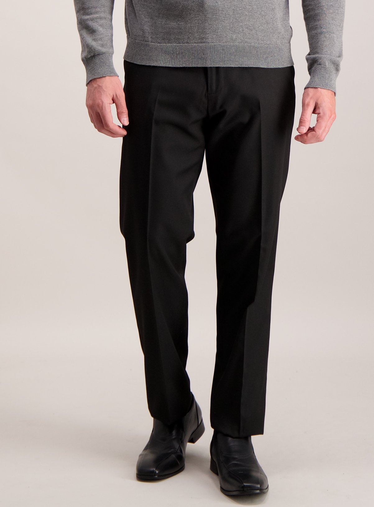 black trousers stretch