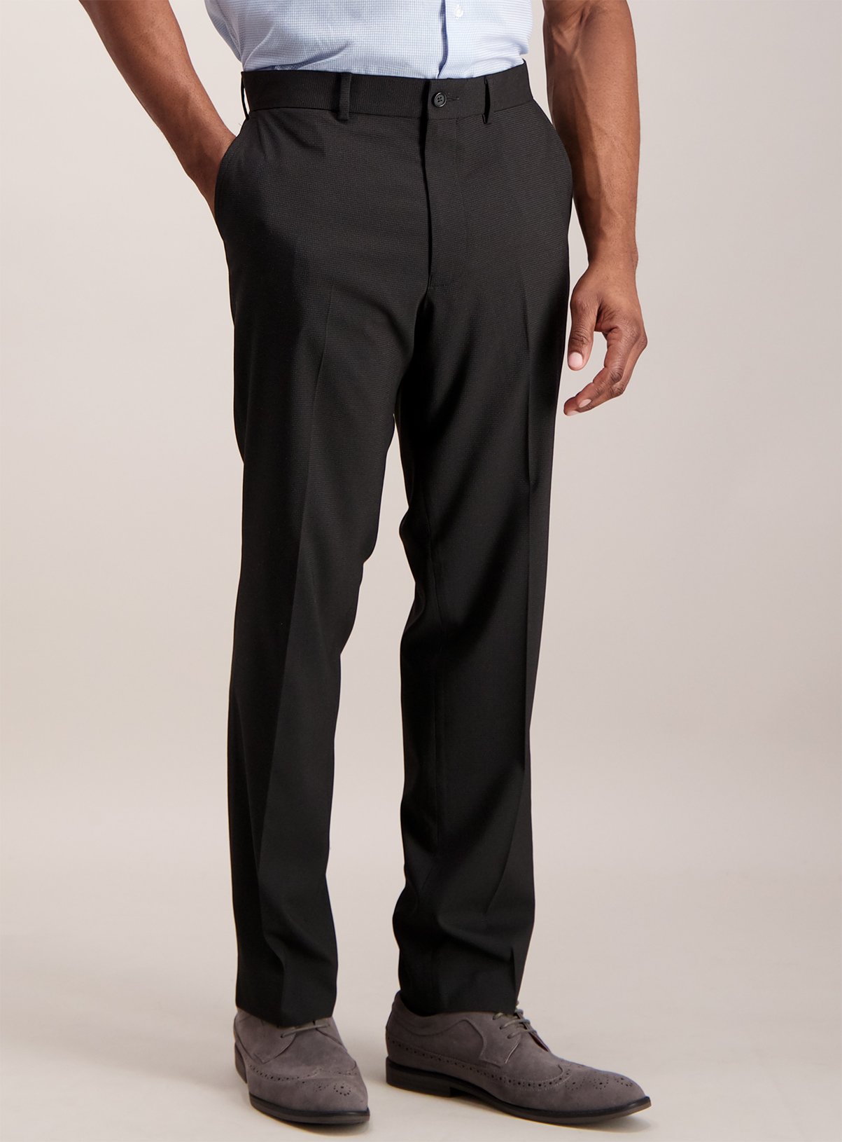 Black Textured Tailored Fit Stretch Trousers Review