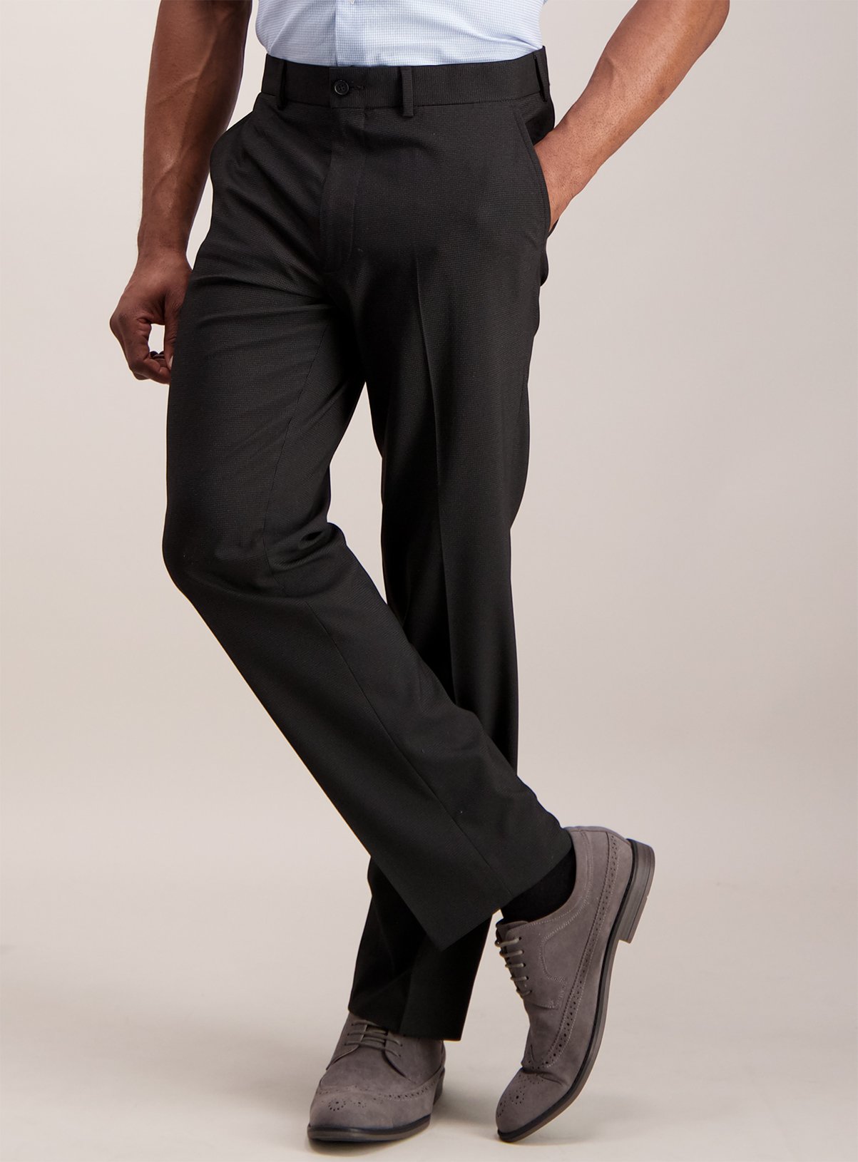 Black Textured Tailored Fit Stretch Trousers Review