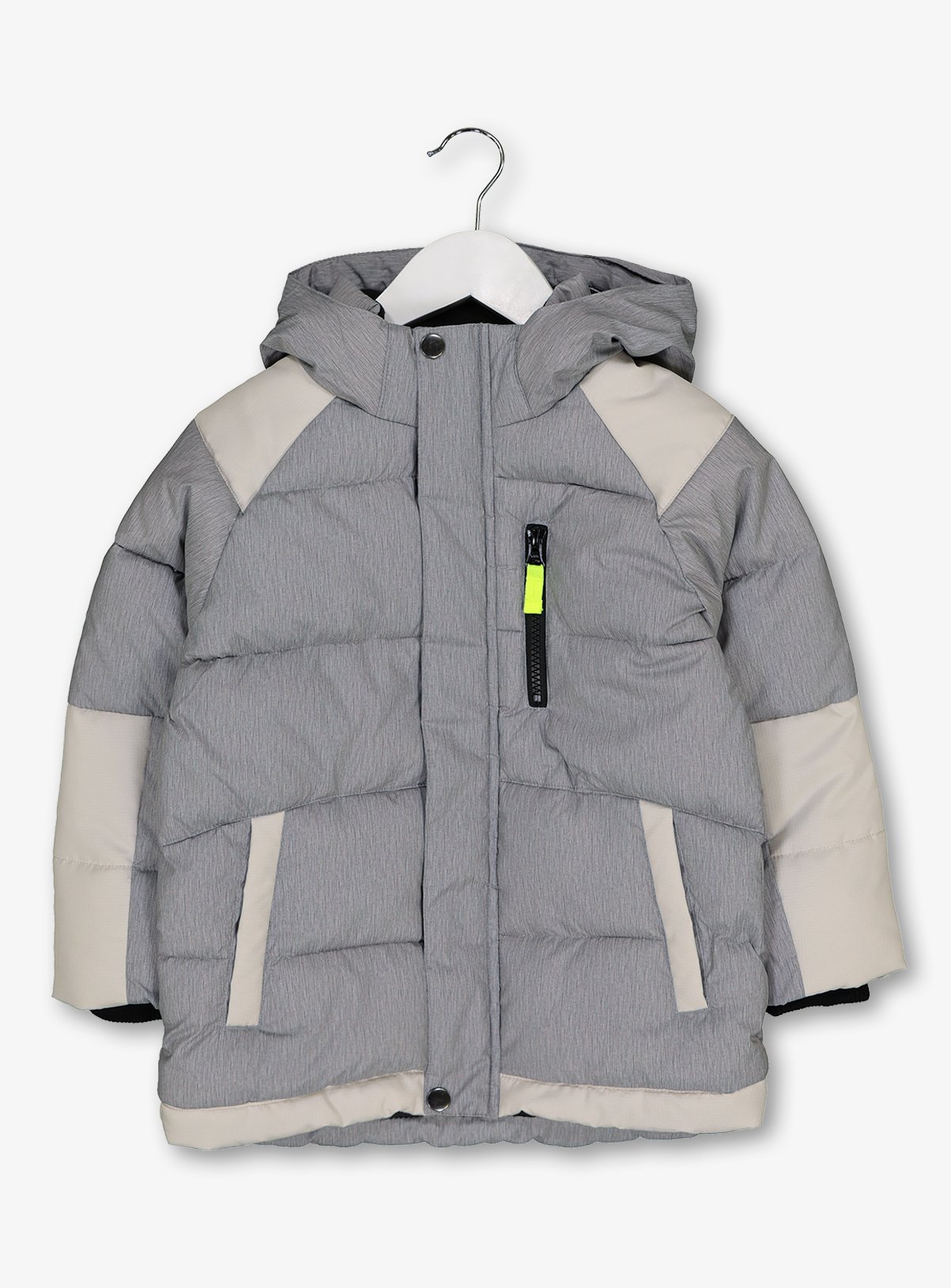 grey padded coat