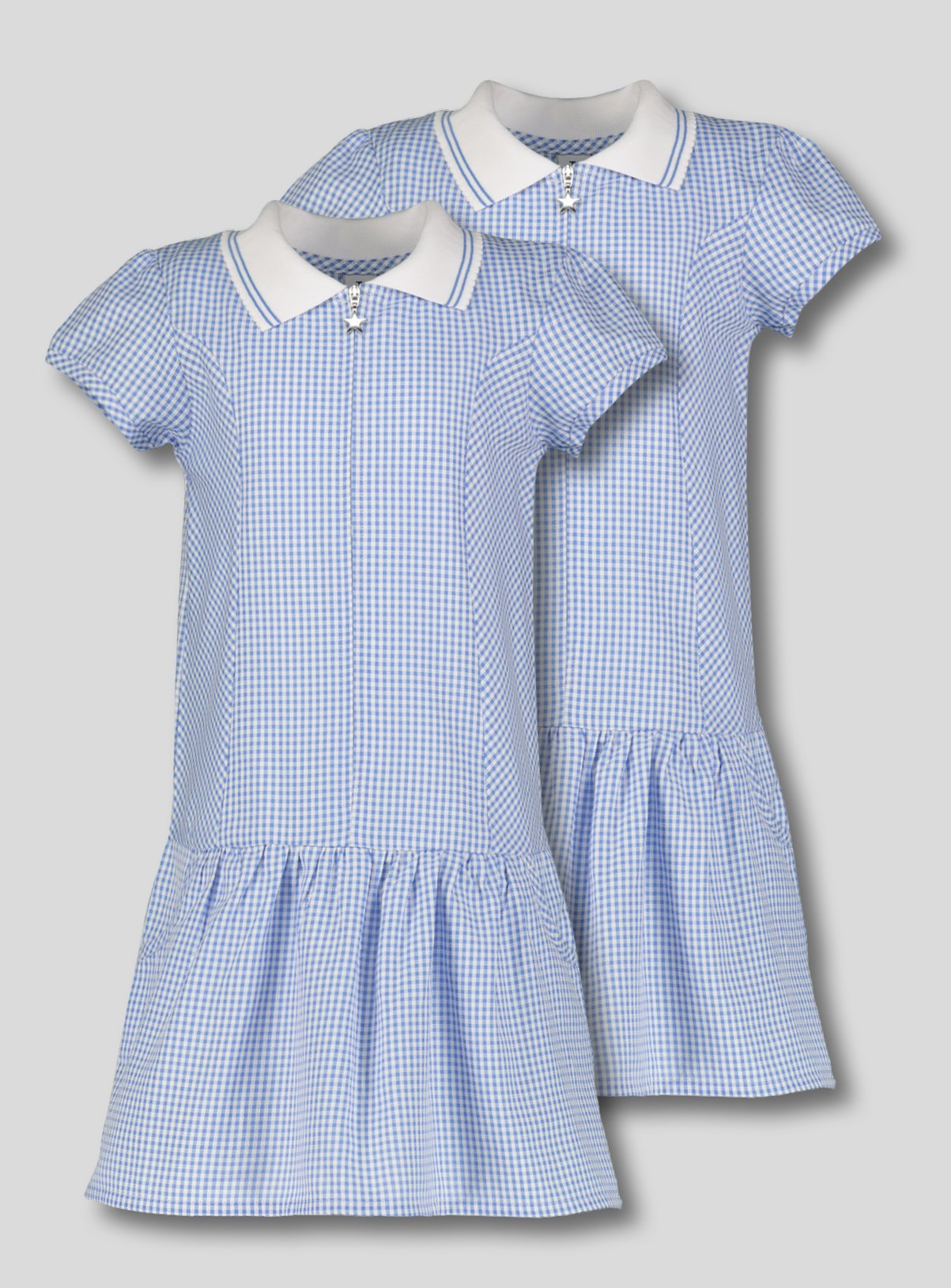 pale blue gingham school dress