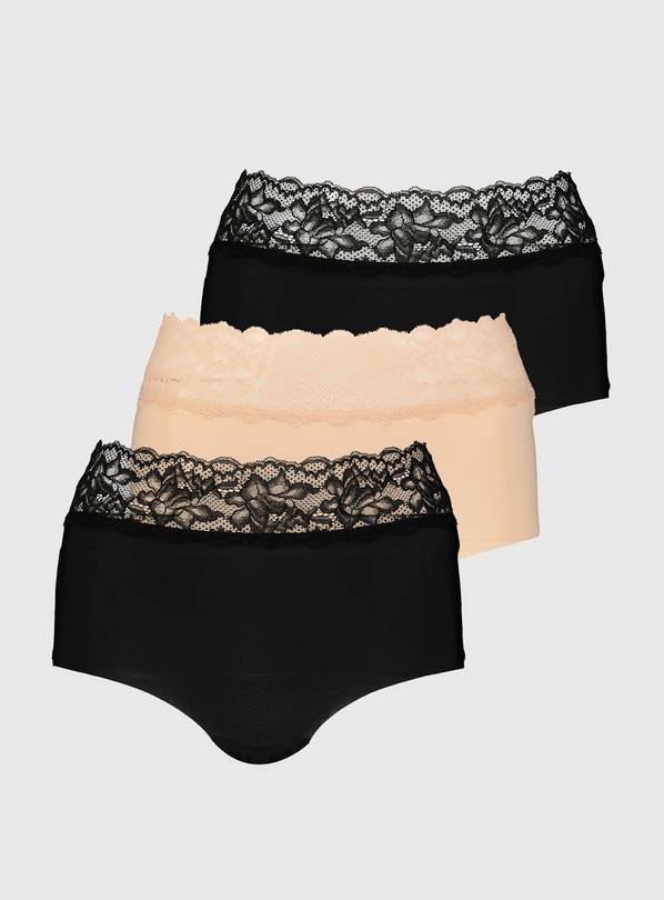 Assorted Lace Top Full Knickers 3 Pack - 6