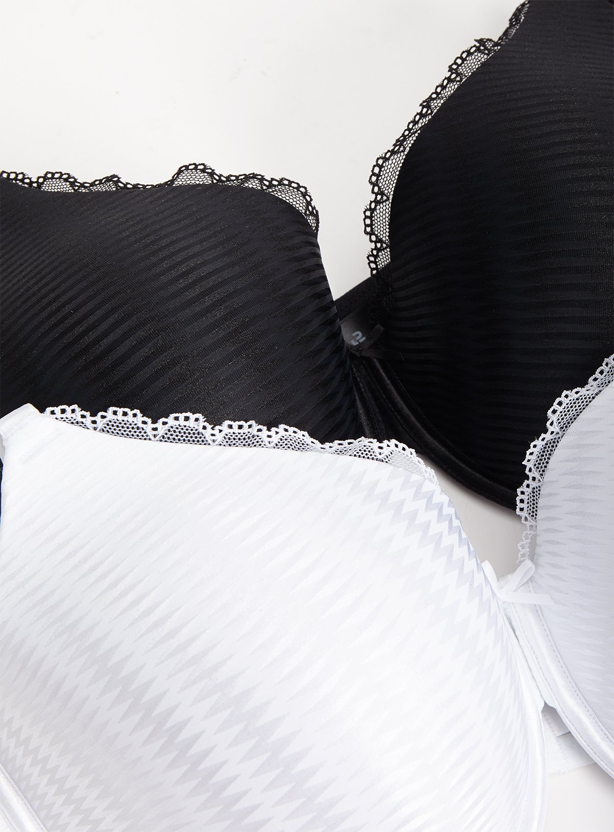 Black & White Lace Trim Full Cup T-Shirt Bra 2 Pack Review