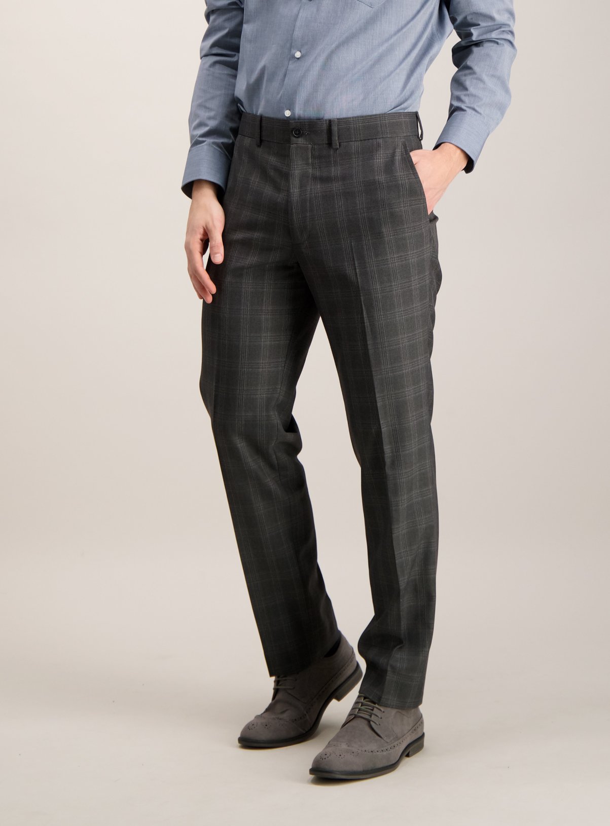 Grey Check Tailored Fit Trousers Review