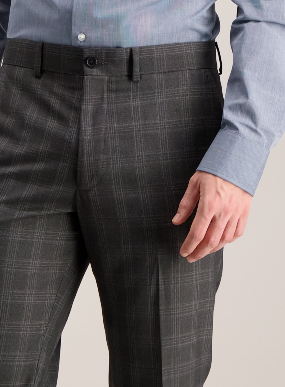 Grey Check Tailored Fit Trousers Review