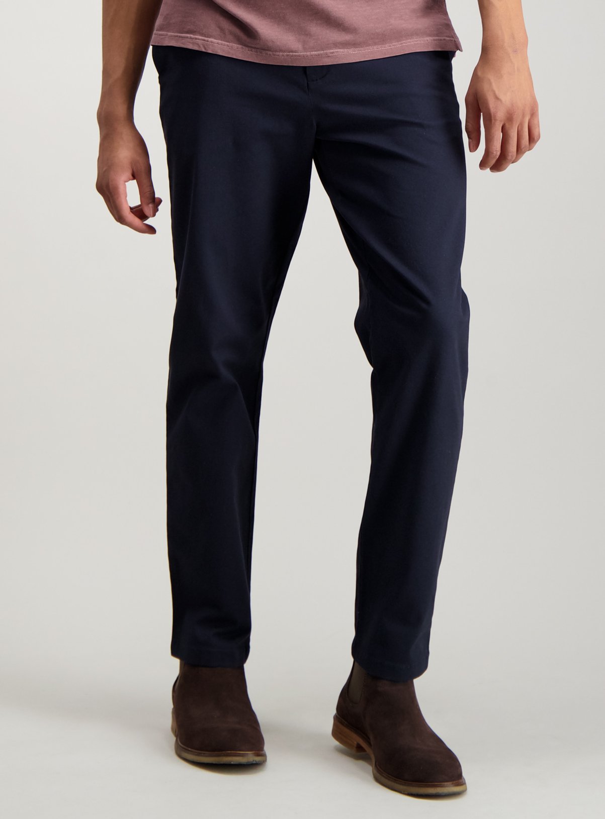 Navy Blue Tapered Fit Chinos With Stretch Review