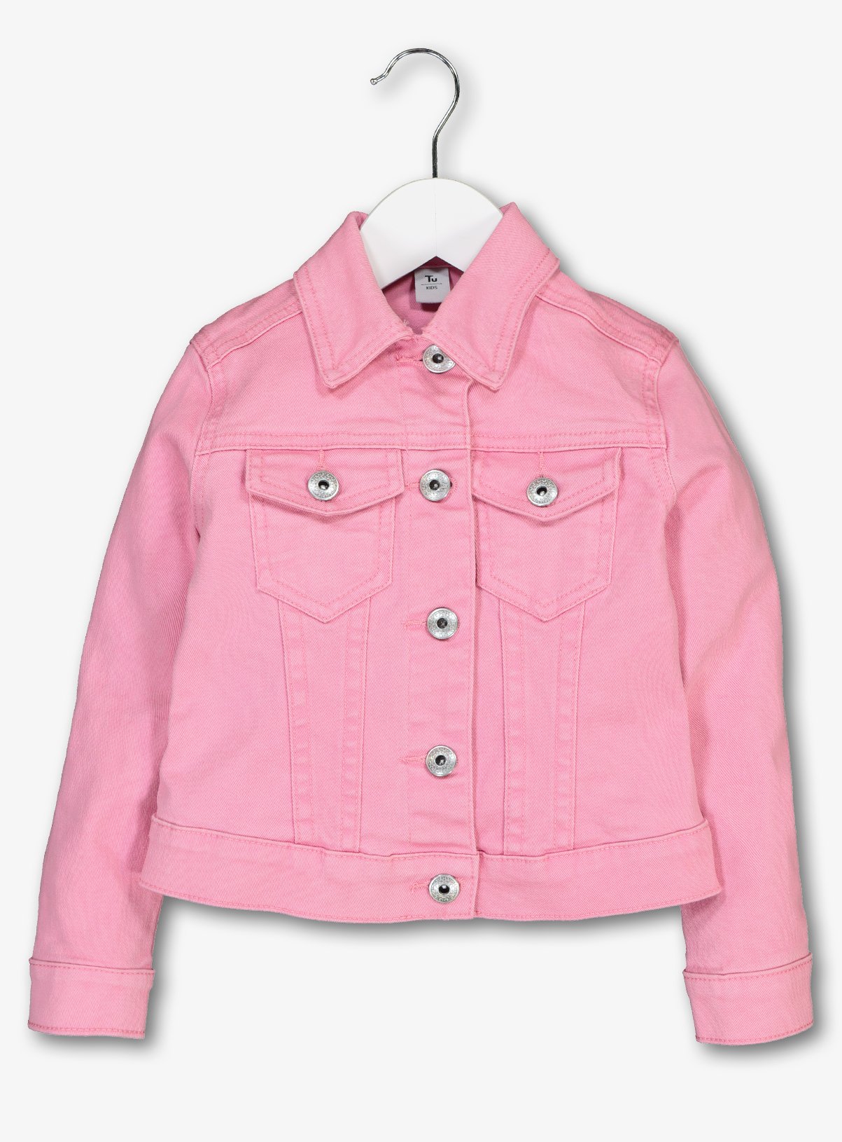 kids pink denim jacket