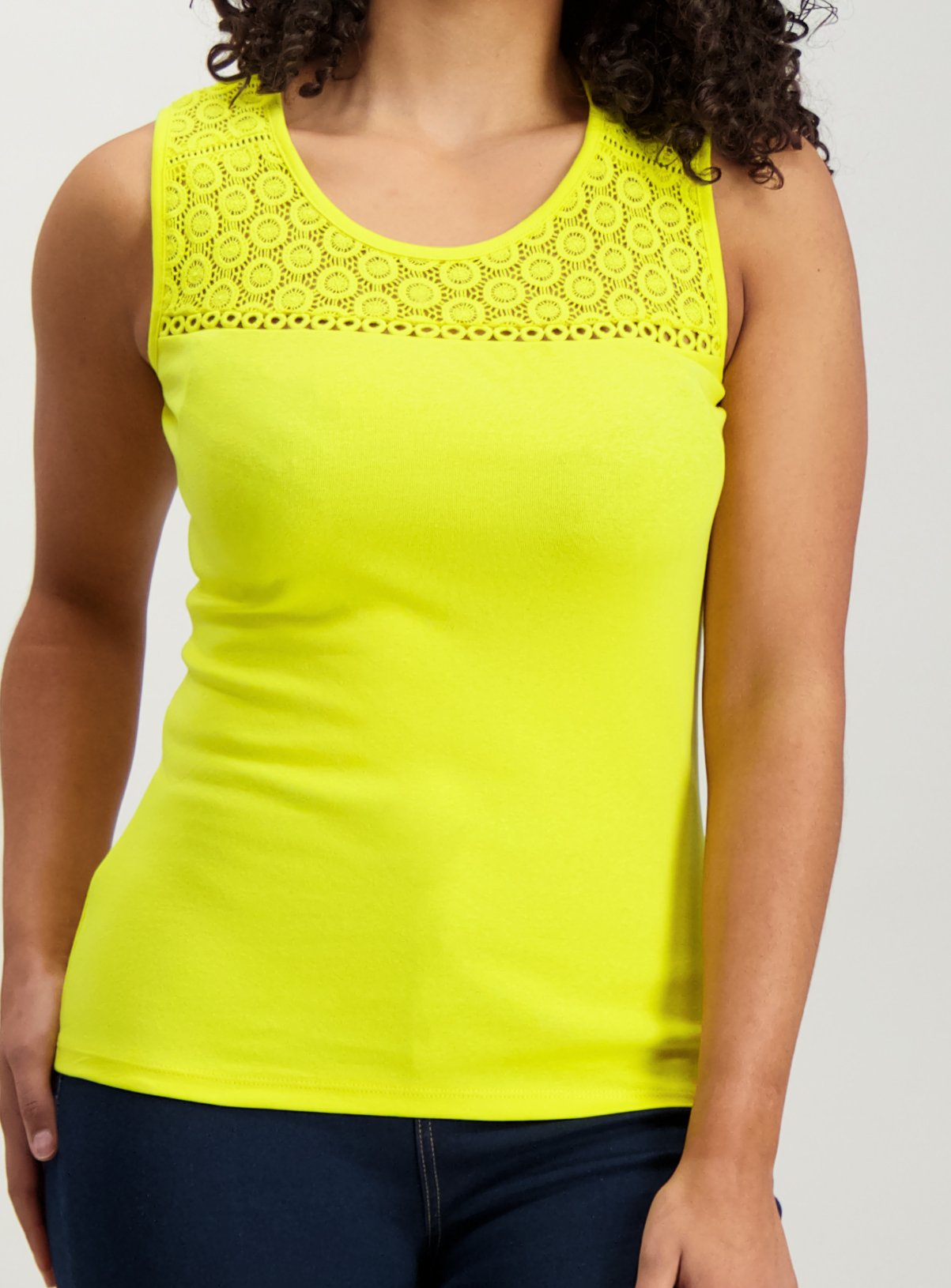 Yellow Lace Panel Vest Top Review