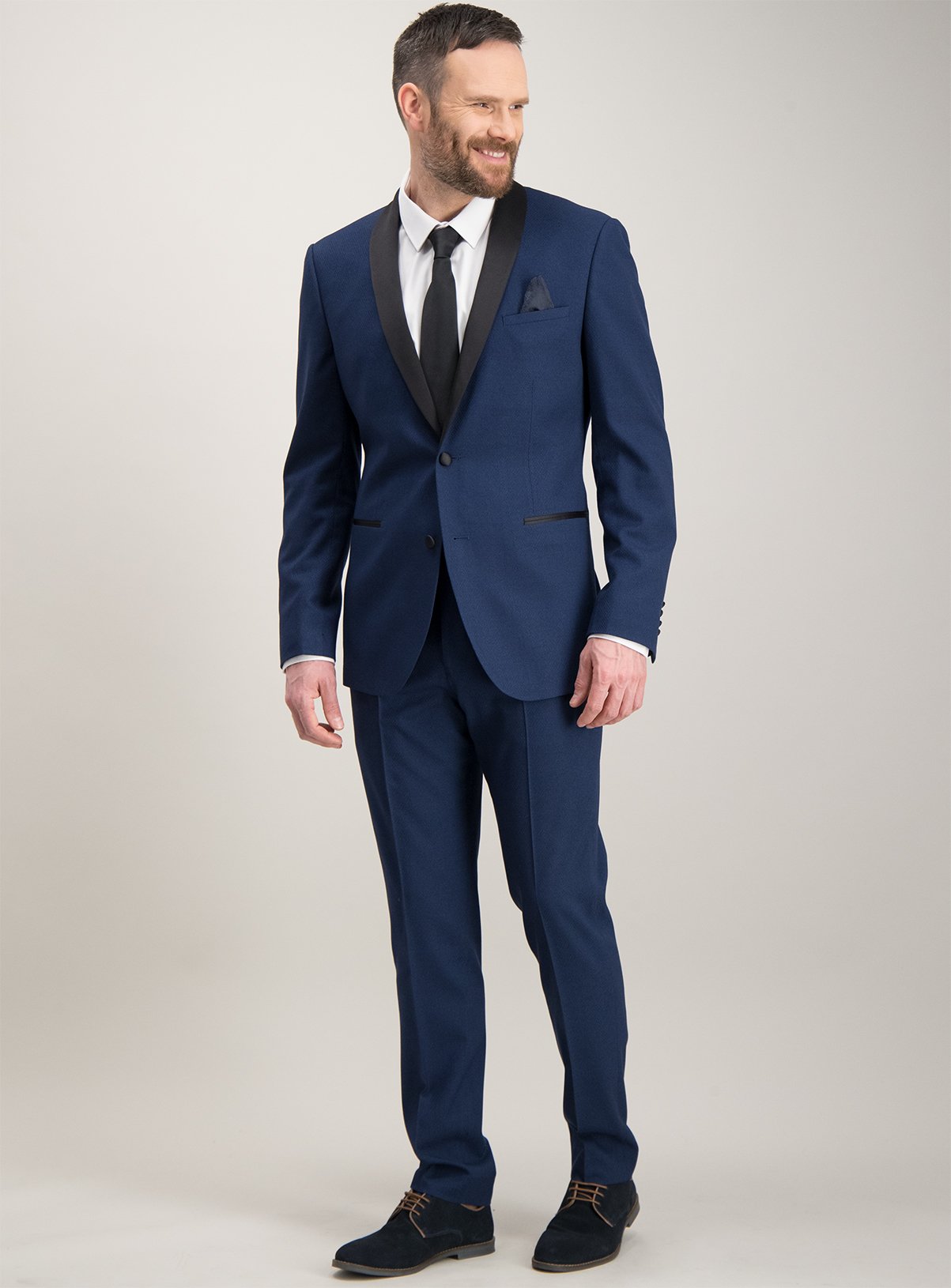 Cobalt Blue Tuxedo Slim Fit Suit Trousers With Stretch Review