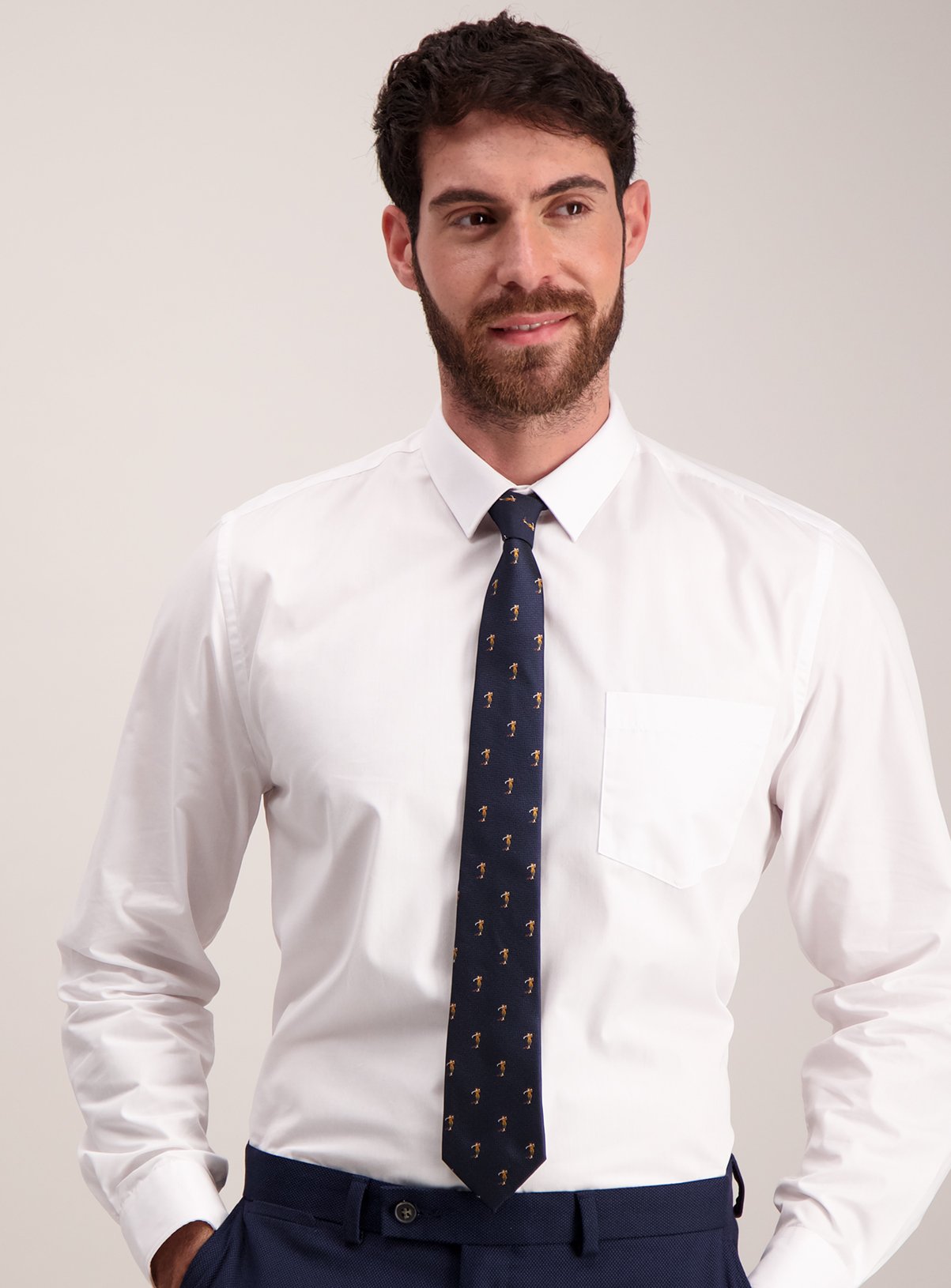 Navy Blue Golfer Print Tie Review