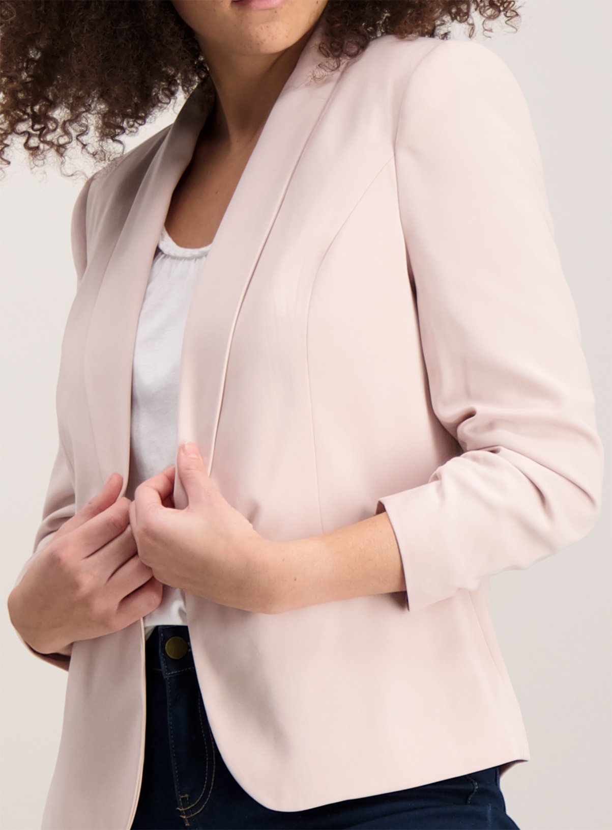 Nude Ruched Sleeve Blazer Review