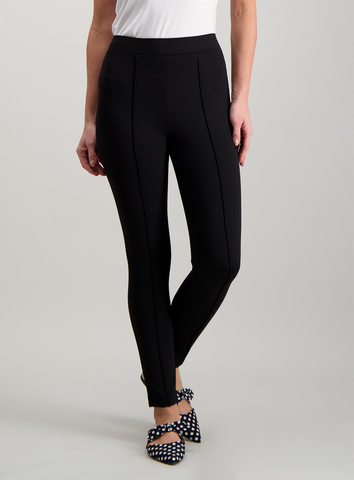 black ponte trousers