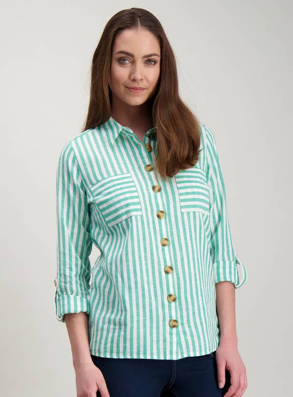 Green & White Stripe Shirt - 26