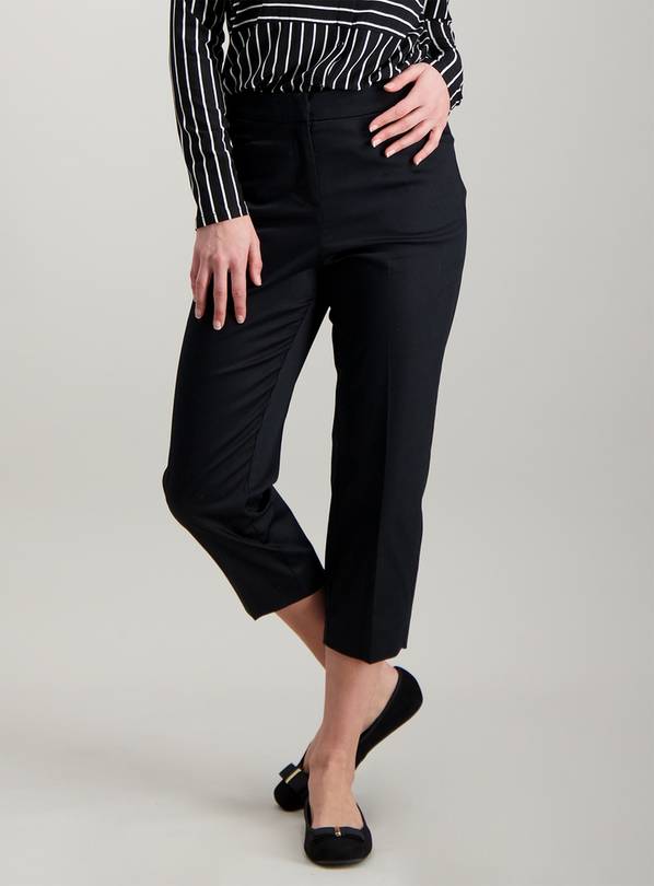 Buy Black Plain Capri Trouser - 24, Trousers