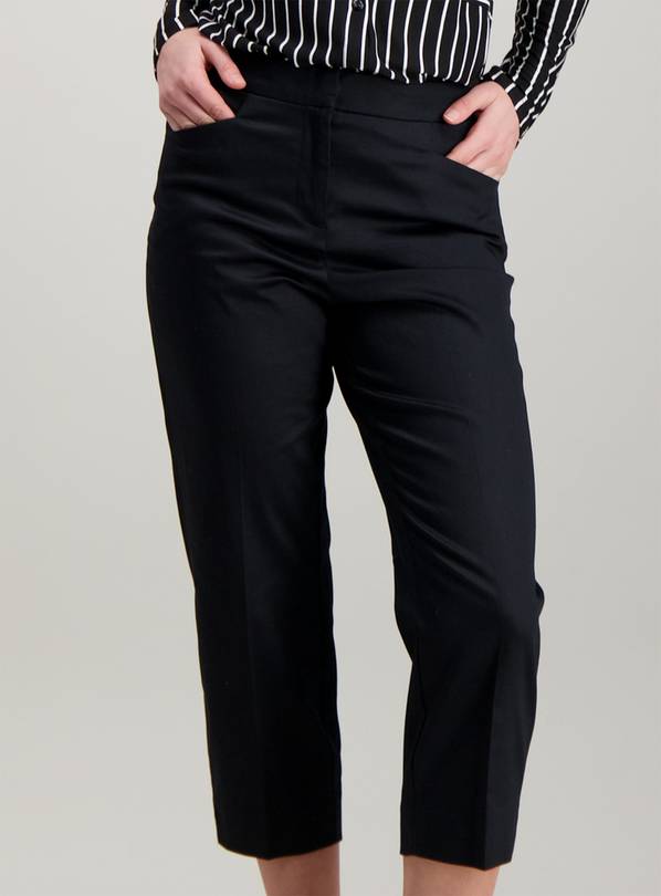 Buy Black Plain Capri Trouser - 24, Trousers