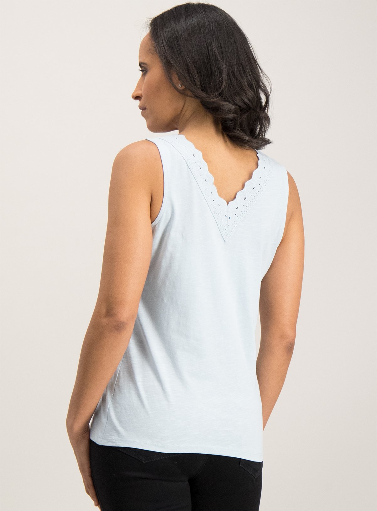 SKU TIKI VNECK LACE TRIM VEST:Blue:6 - Image 4 thumbnail