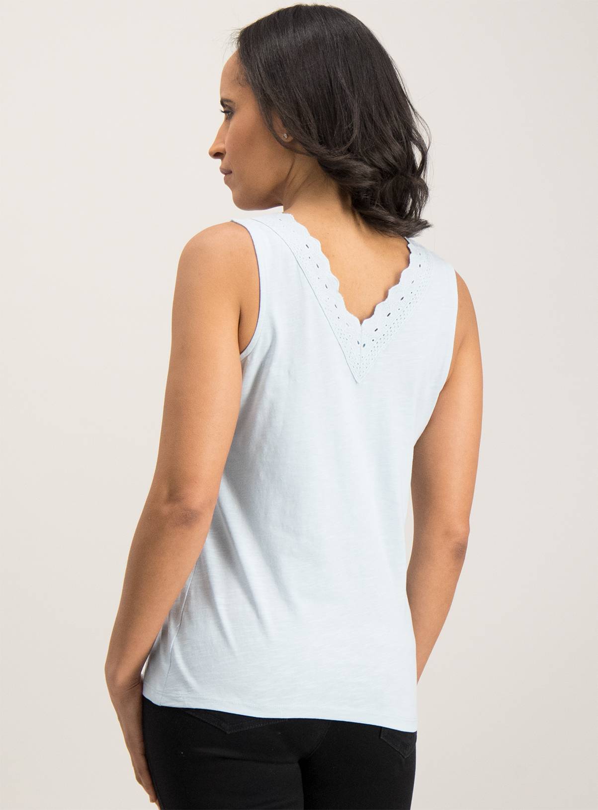 SKU TIKI VNECK LACE TRIM VEST:Blue:6 - Image 4