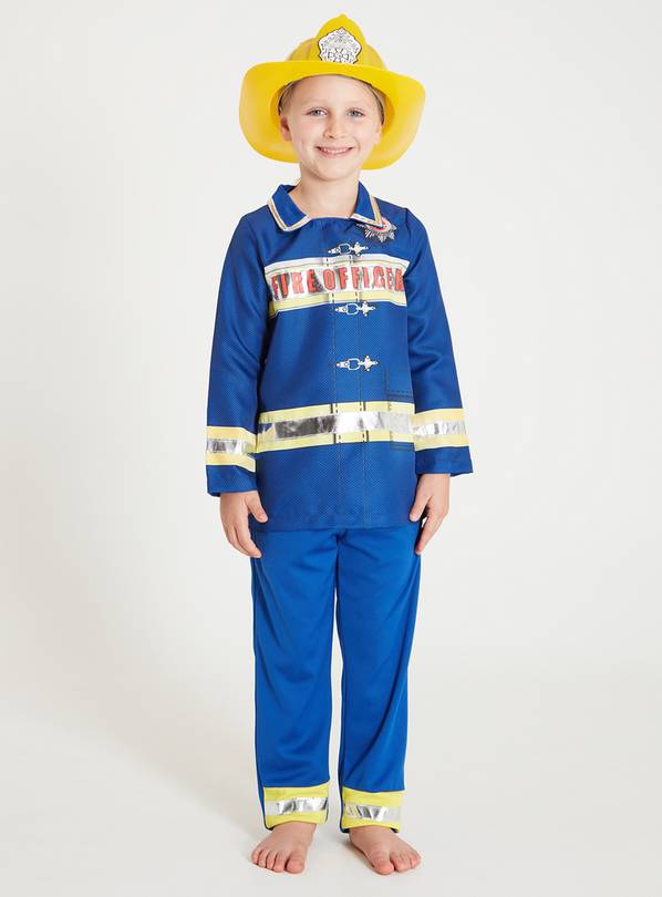Blue Fire Officer Costume Set 7-8 years