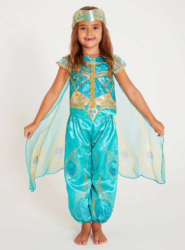 Disney Aladdin Princess Jasmine Green Costume - 5-6 years