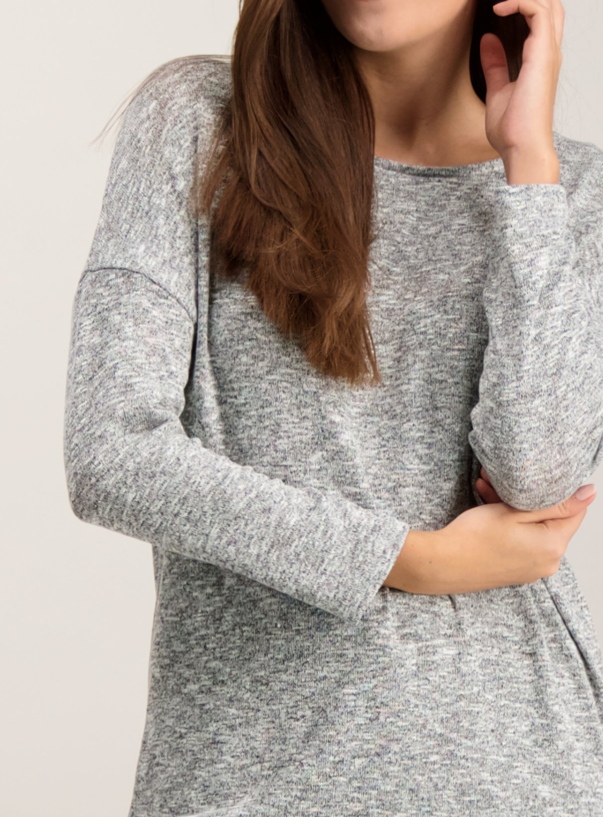 Grey Slouchy Knit Look Top Review