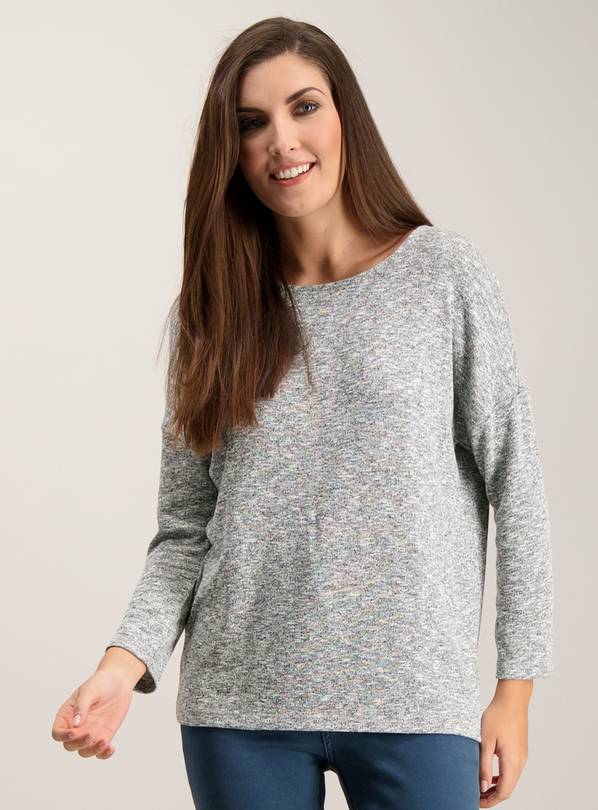 Grey Slouchy Knit Look Top - 26