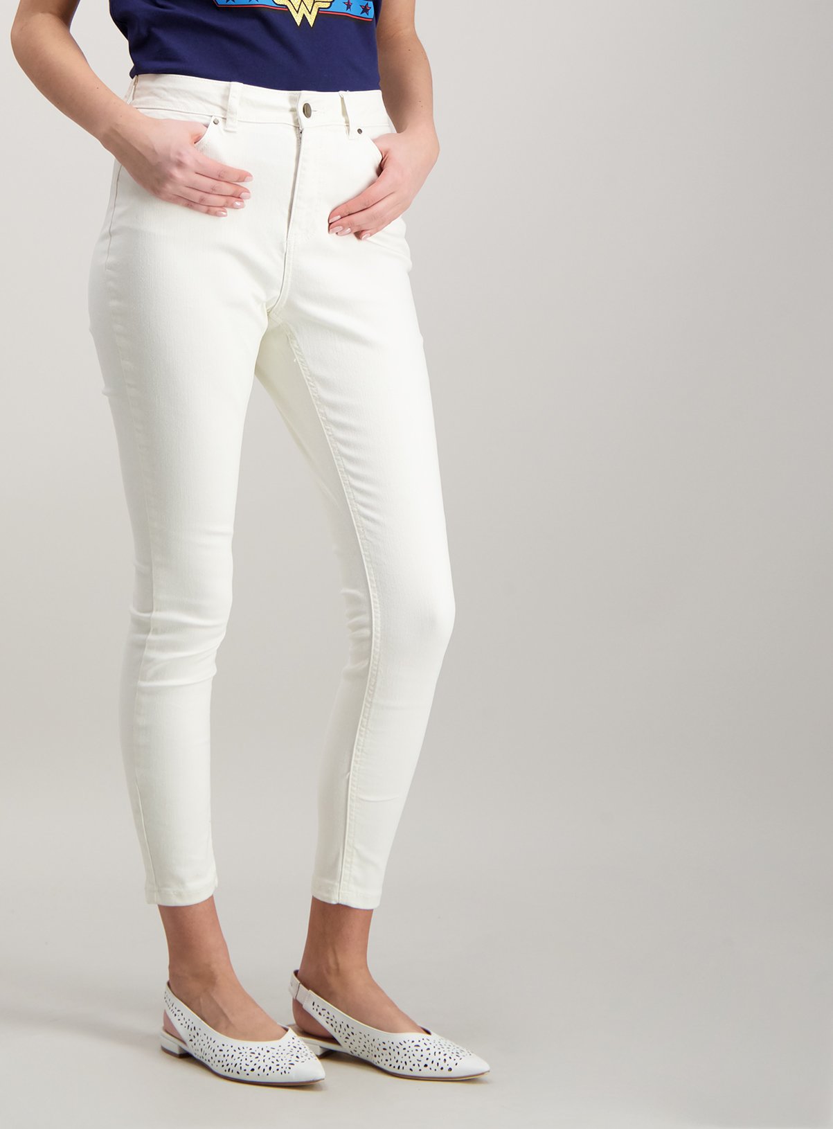 Cream Ankle Grazer Skinny Jeans With Stretch Review