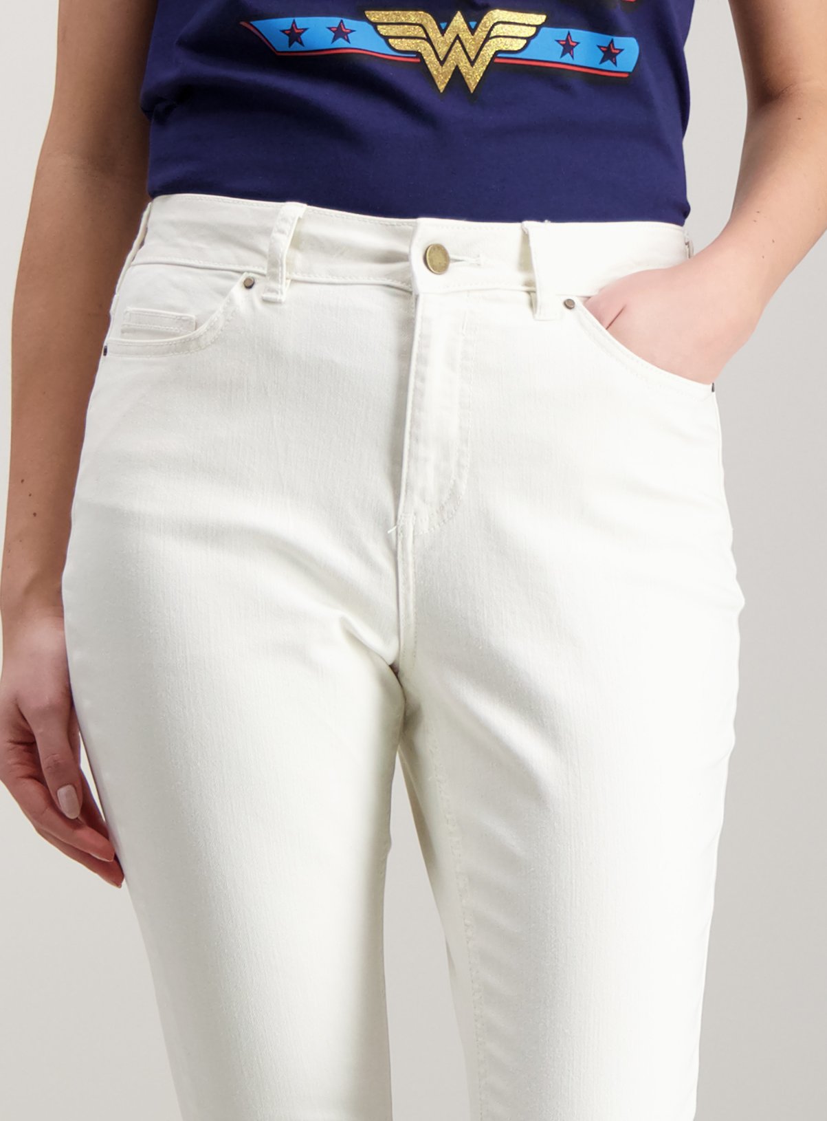 Cream Ankle Grazer Skinny Jeans With Stretch Review