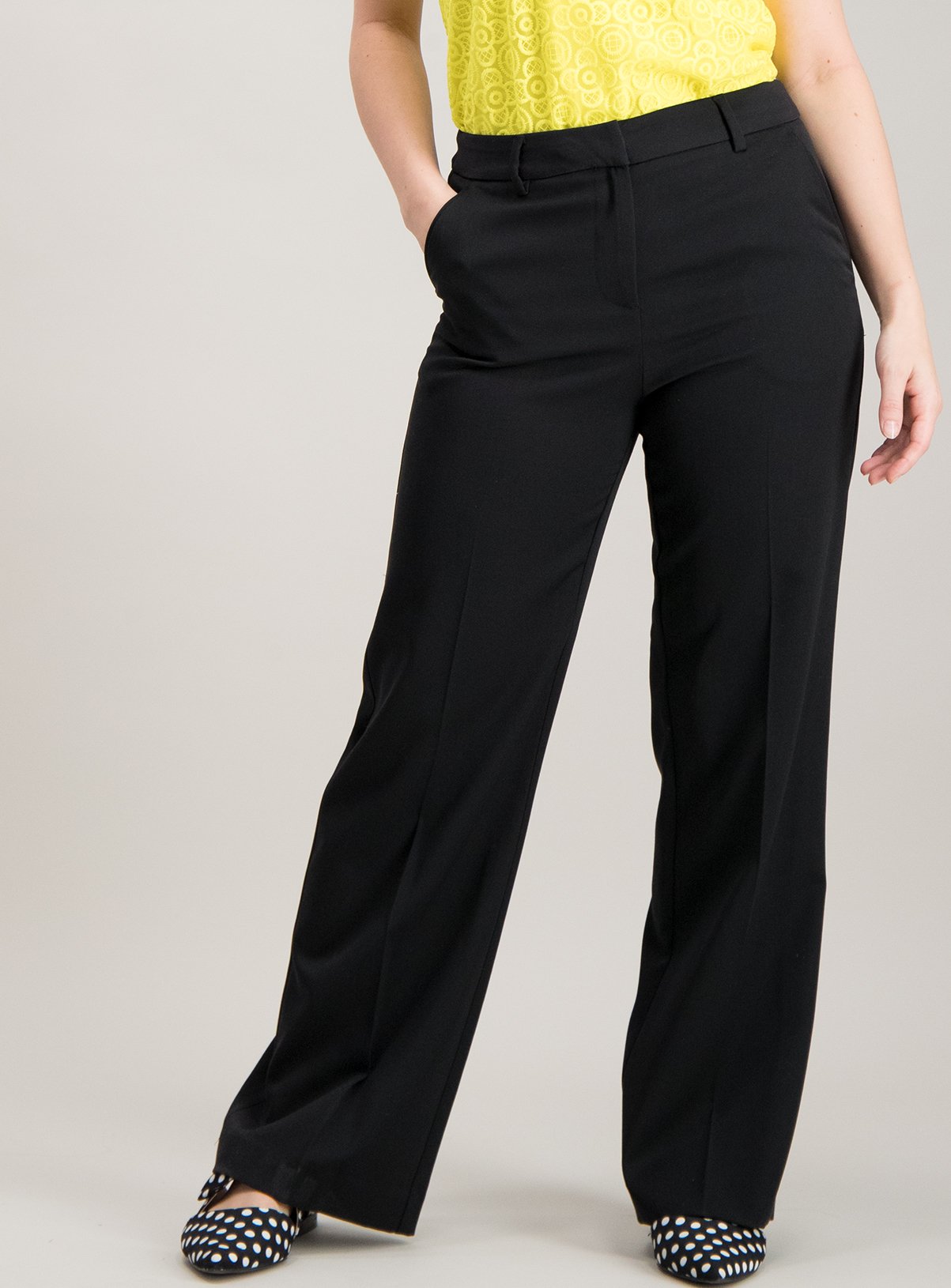 black wide leg trousers petite