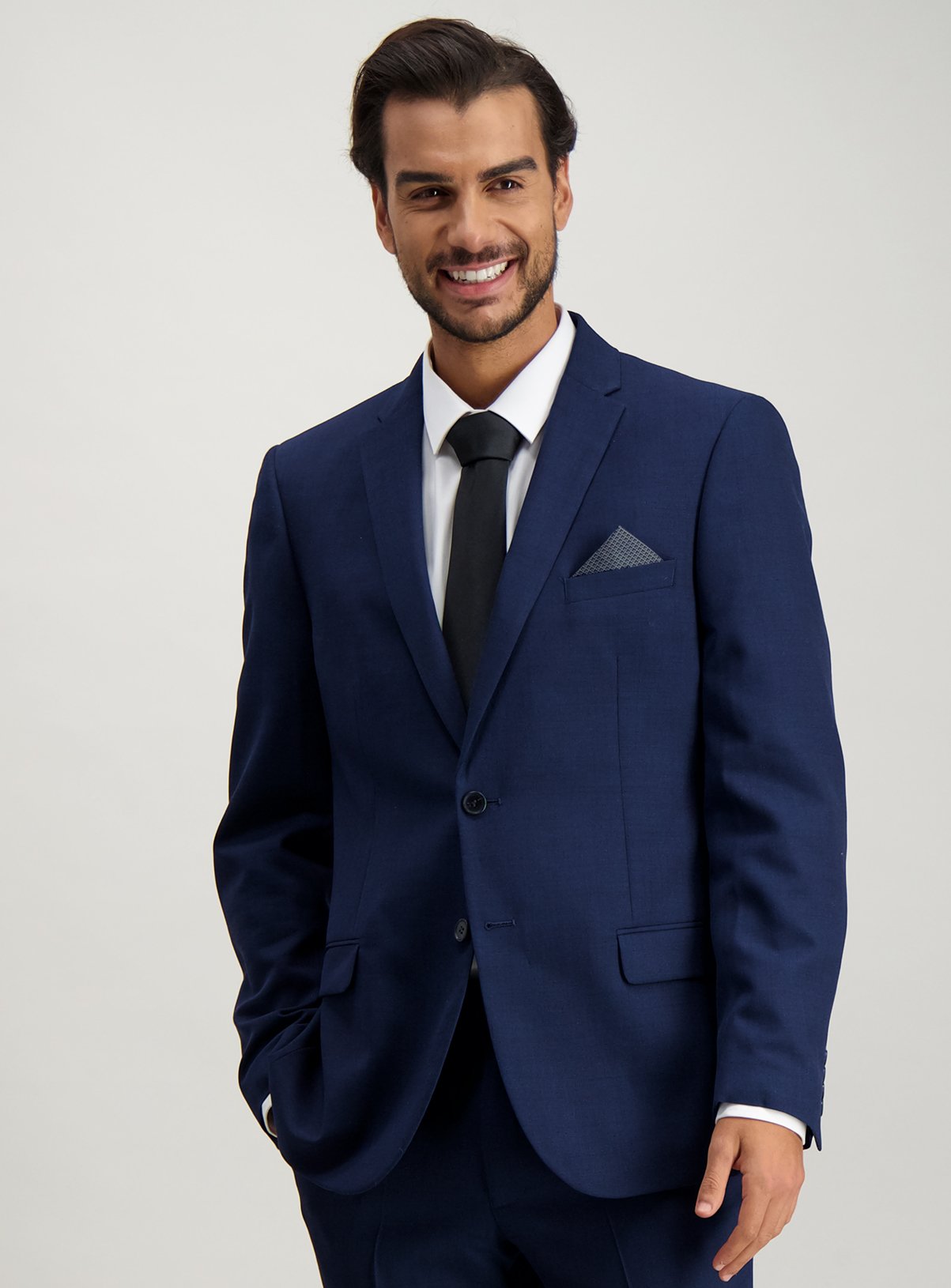 Navy Textured Wool Slim Fit Suit Jacket Review