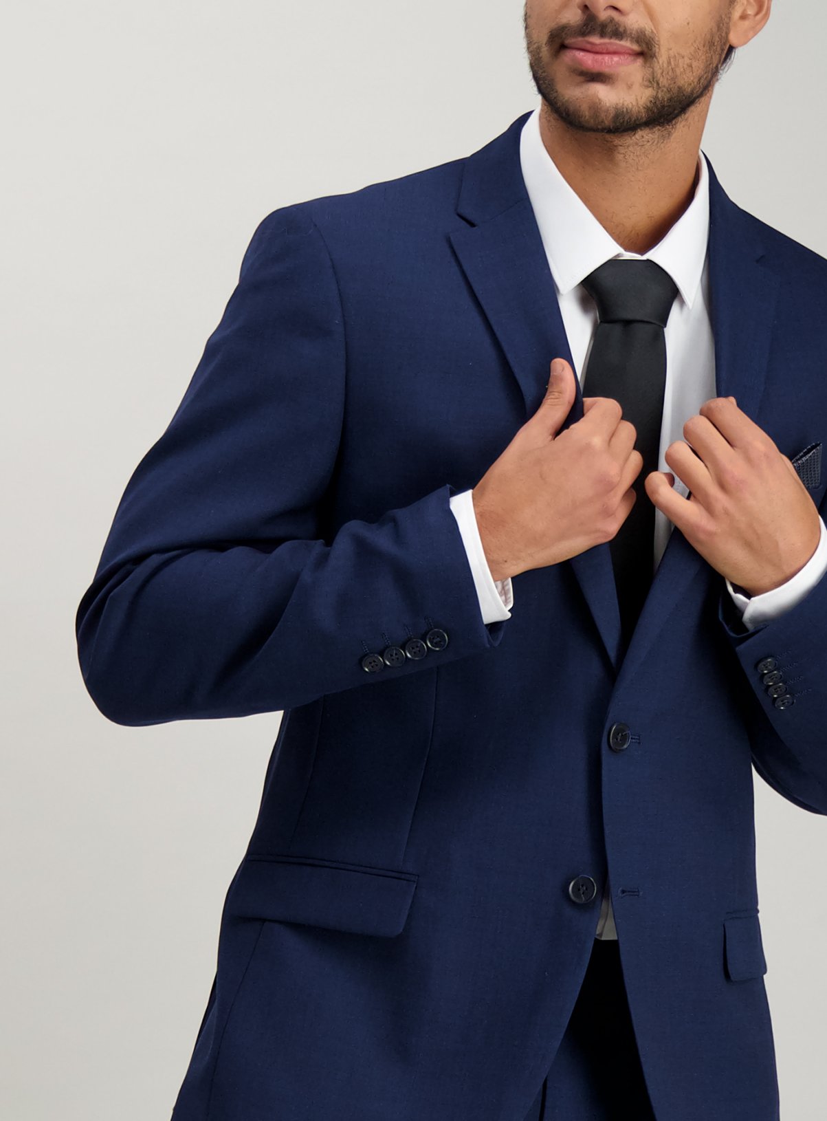 Navy Textured Wool Slim Fit Suit Jacket Review