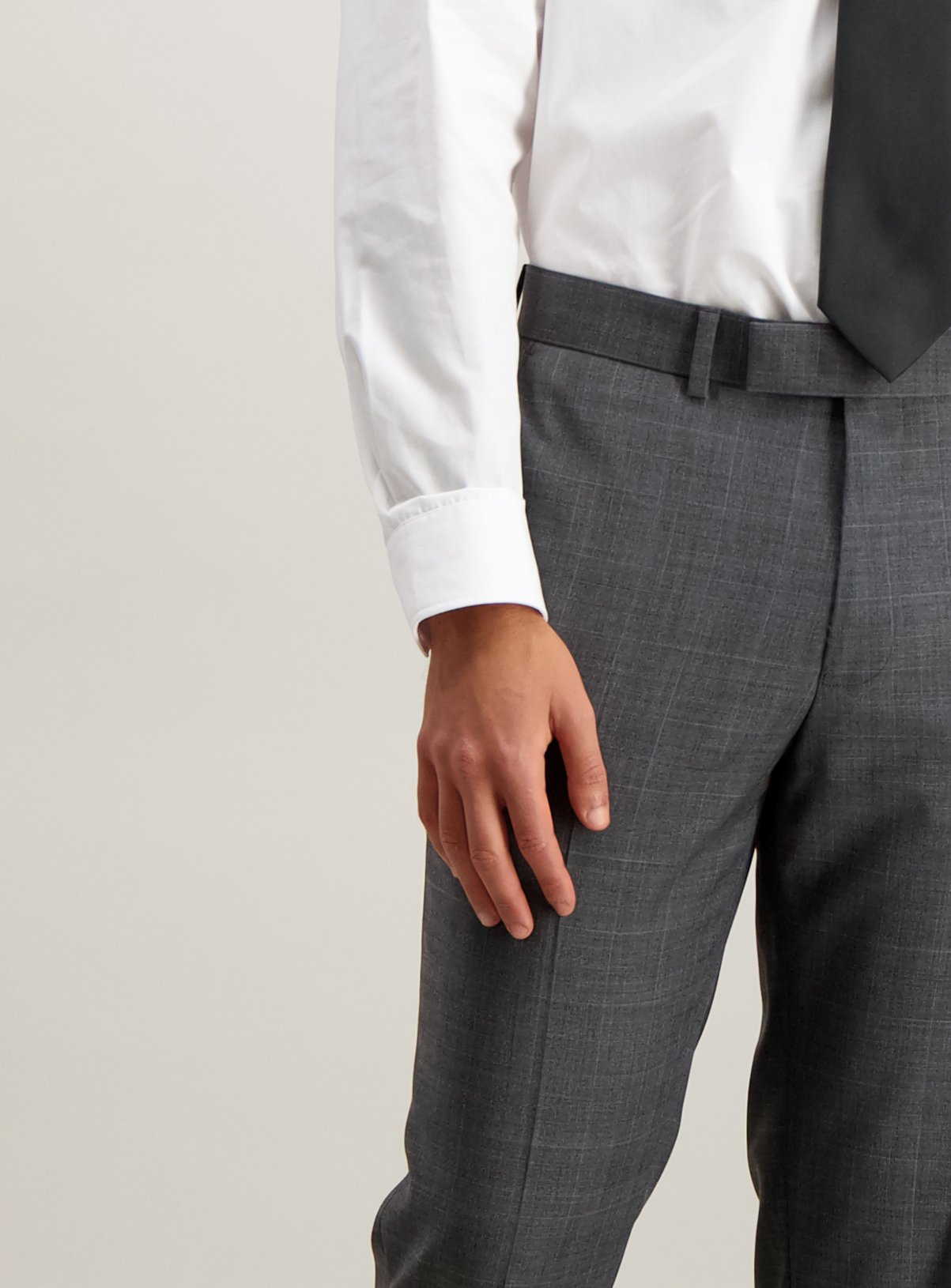 Grey Check Wool Blend Tailored Fit Suit Trousers Review