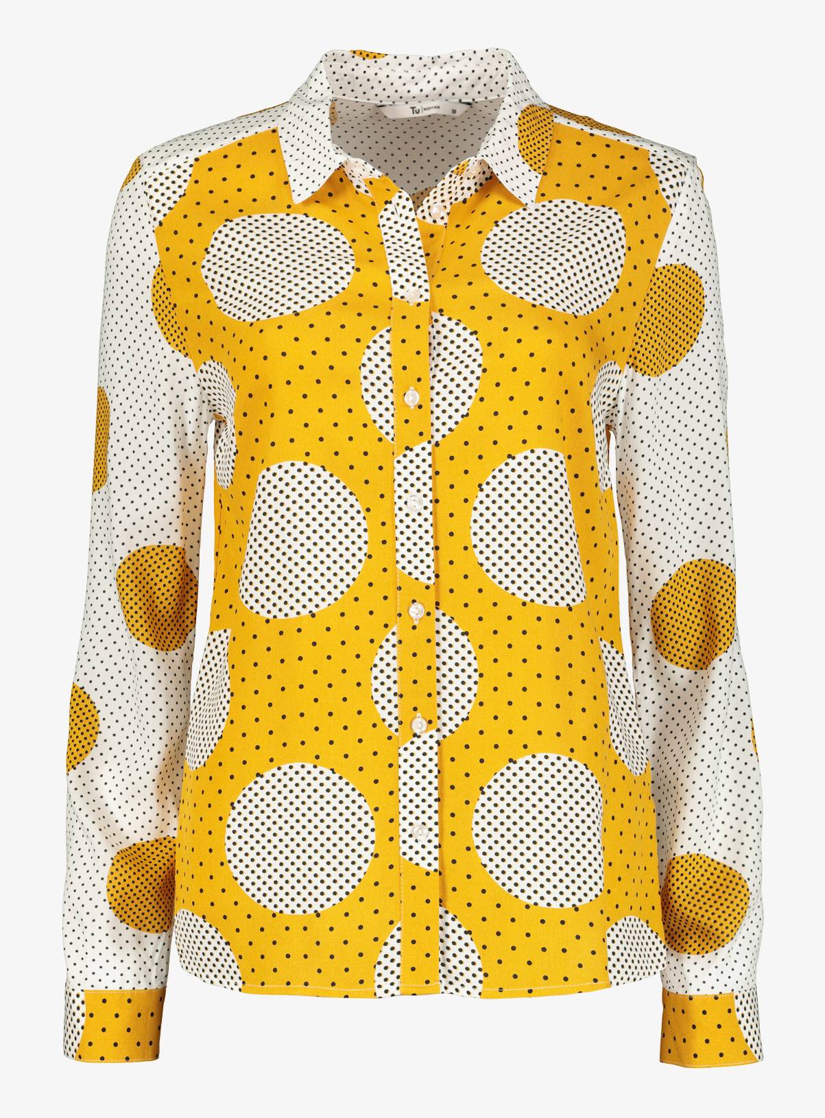 SKU: LS PLASTIQUE POP SPOT PRINT MIX & MATCH SHIRT:Yellow:26 - Image 3