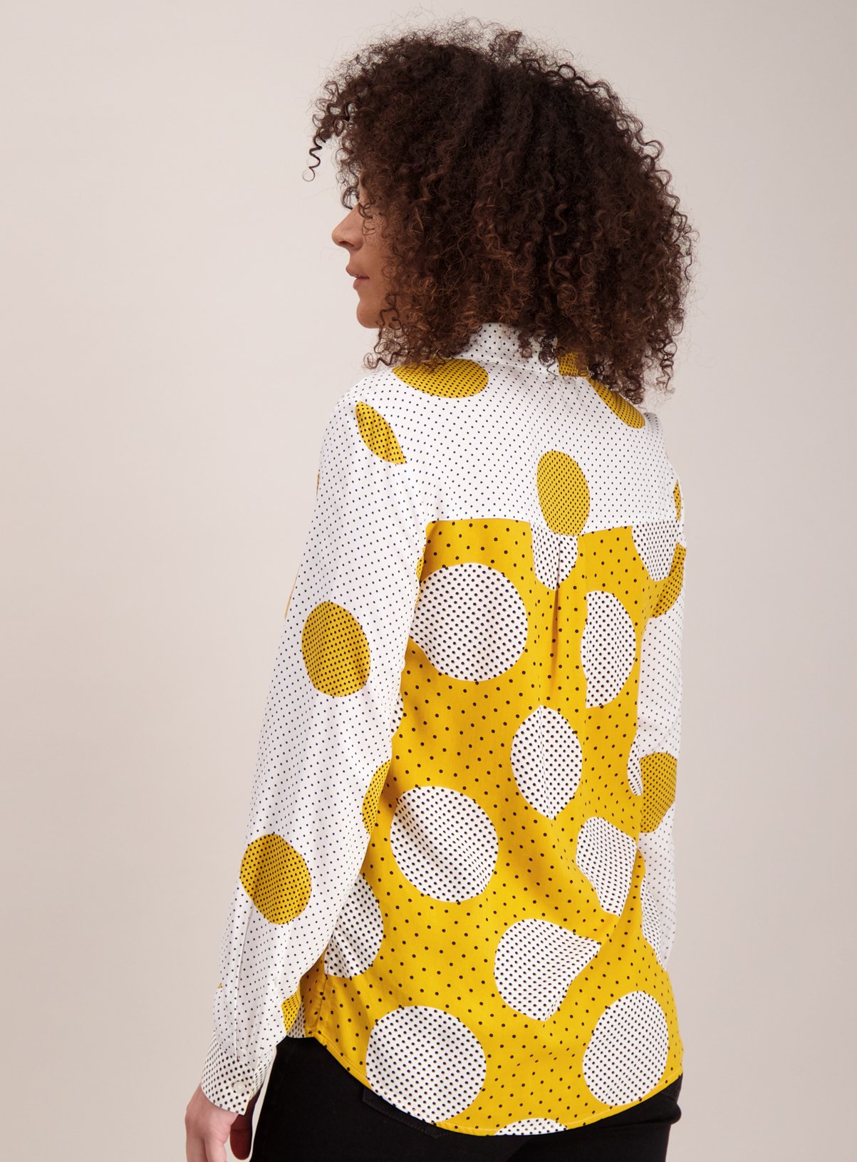SKU: LS PLASTIQUE POP SPOT PRINT MIX & MATCH SHIRT:Yellow:26 - Image 4 thumbnail