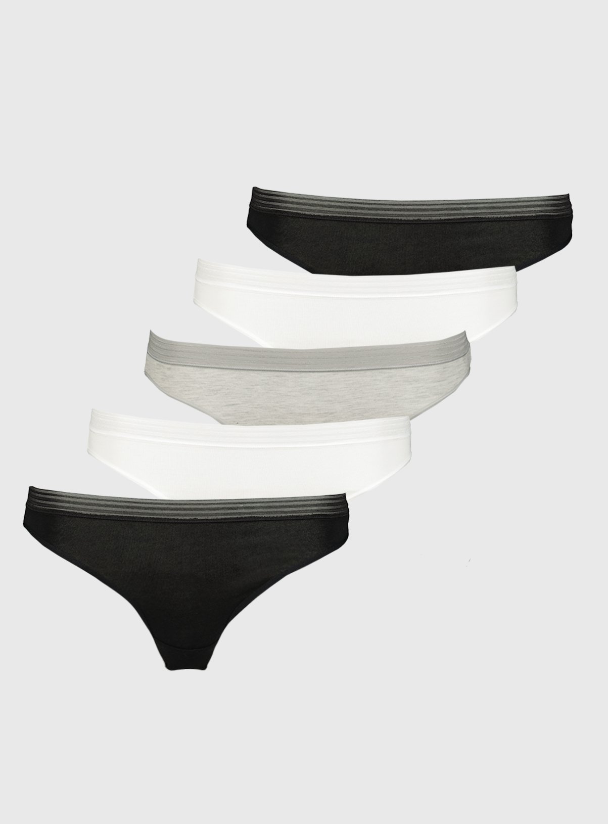 Grey, White & Black High Leg Knickers 5 Pack Review