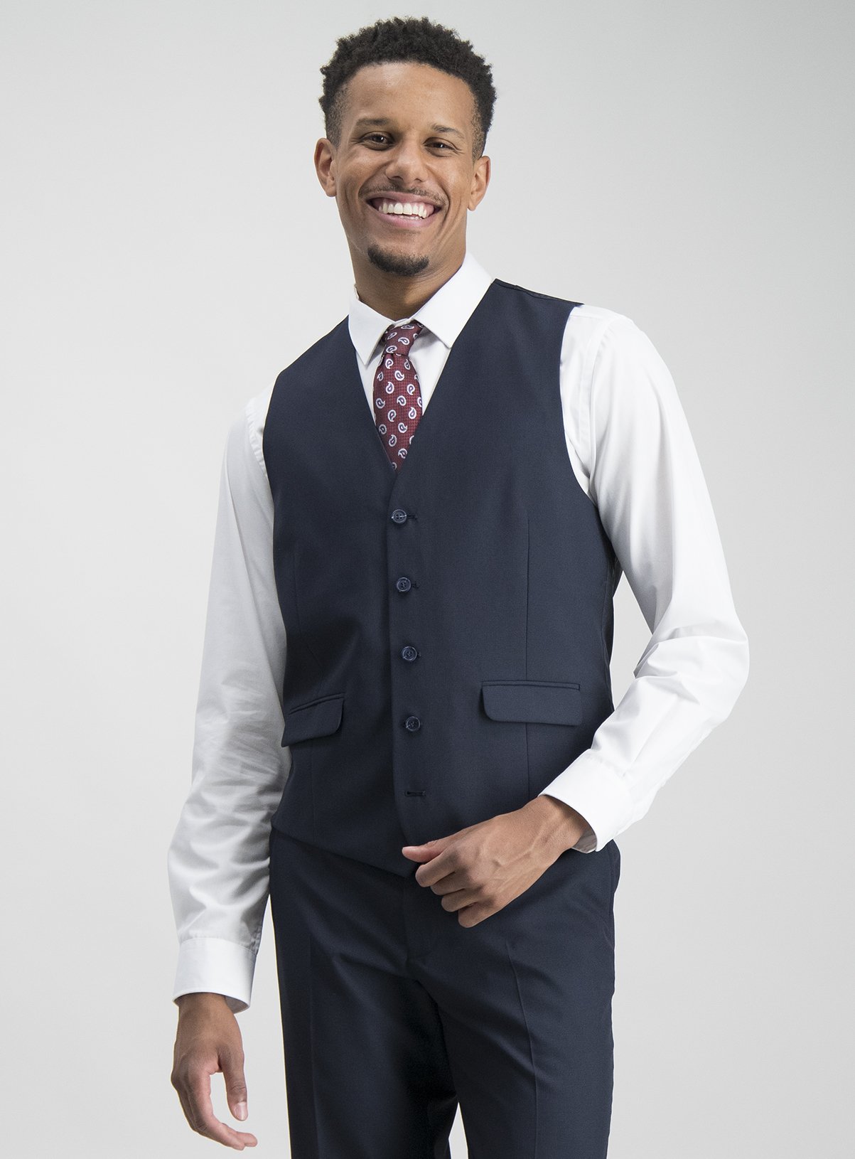 Navy Prince Of Wales Check Tailored Fit Waistcoat Review