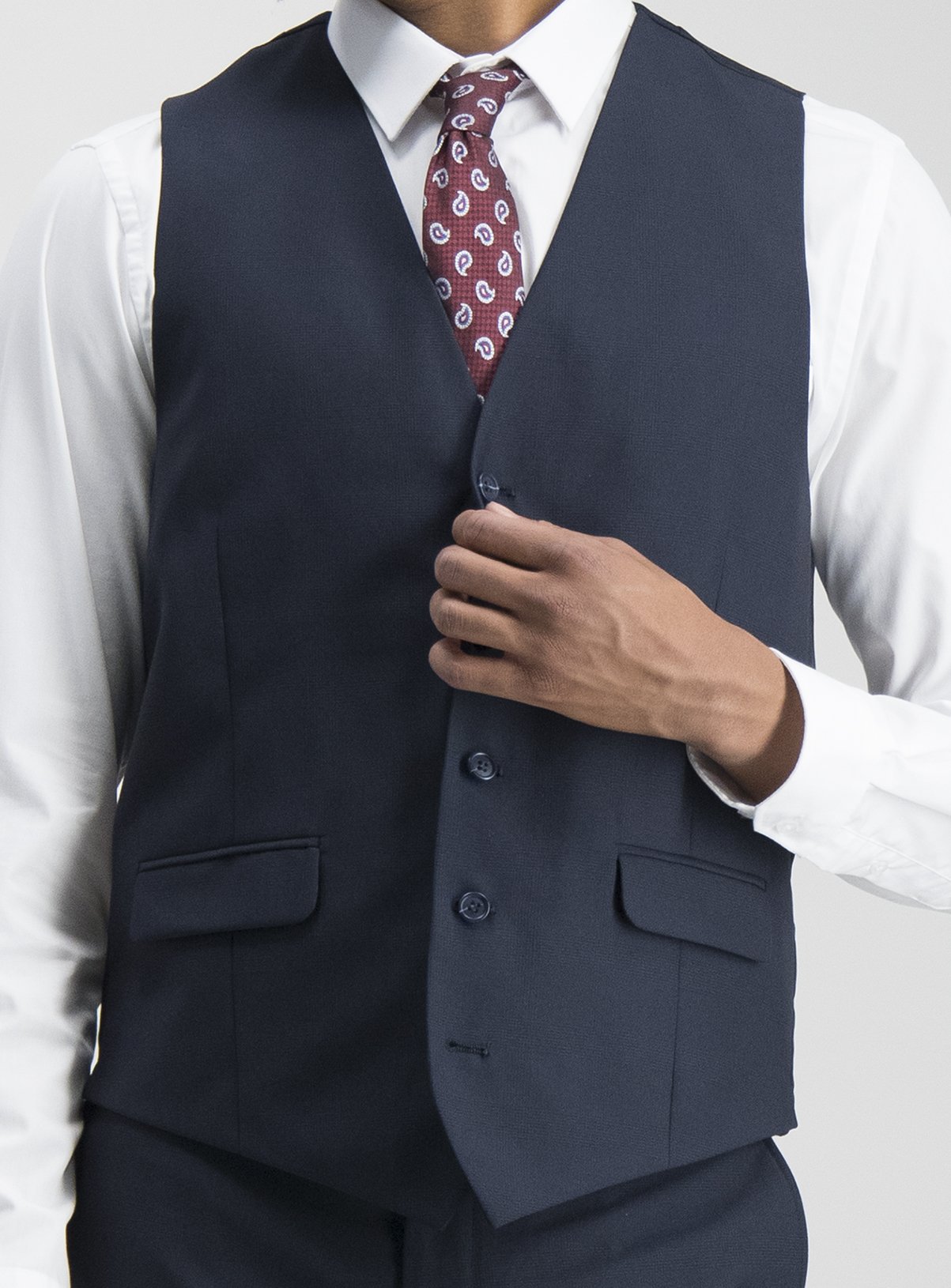 Navy Prince Of Wales Check Tailored Fit Waistcoat Review