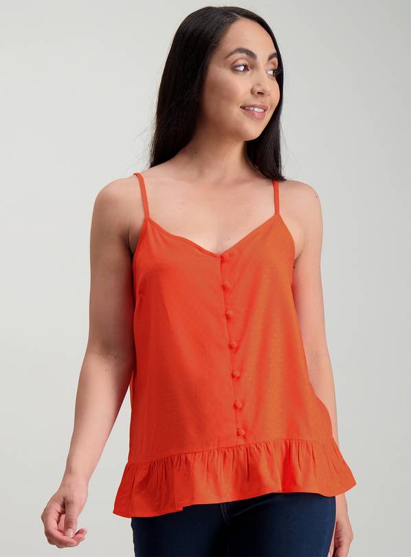 Hot Orange Button Through Camisole - 6